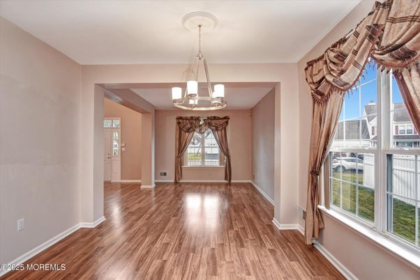 Chandelier, Empty room, Interior, Wood Texture Flooring