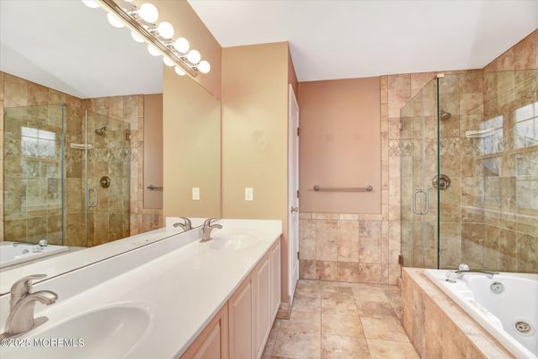 Bathroom, Dual Sink Vanities, Glass Shower, Interior