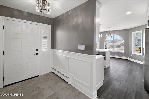 Chandelier, Interior, Recessed Lighting, Wood Texture Flooring