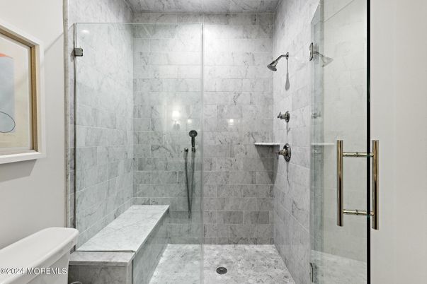 Bathroom, Glass Shower, Interior, Marble Walls