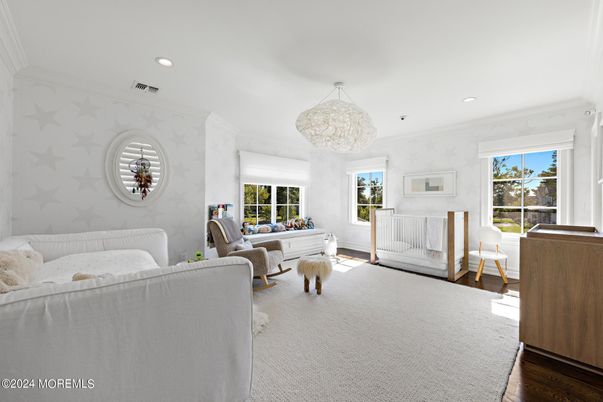 Chandelier, Interior, Living room, Recessed Lighting, Wood Texture Flooring