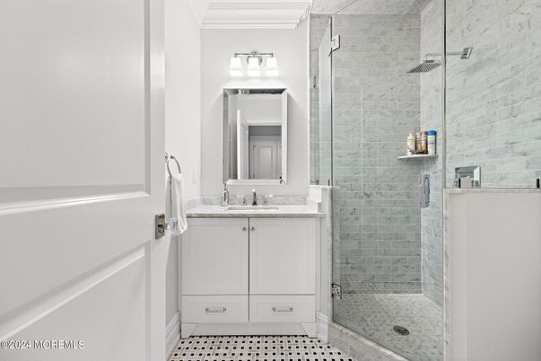 Bathroom, Glass Shower, Interior, Stone Walls