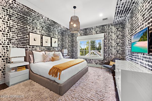 Bedroom, Interior, Pendant Lights, Recessed Lighting