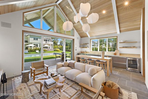 Dining room, Interior, Living room, Pendant Lights, Wooden Ceilings