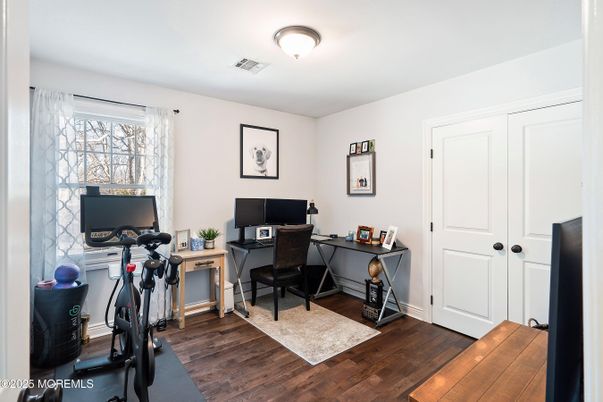 Fitness Equipment, Home Office, Interior, Wood Texture Flooring
