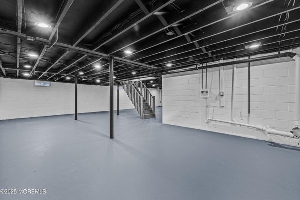 Empty room, Interior, Recessed Lighting, Stone Walls