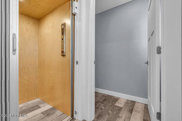 Elevator, Interior, Wood Texture Flooring, Wooden Walls