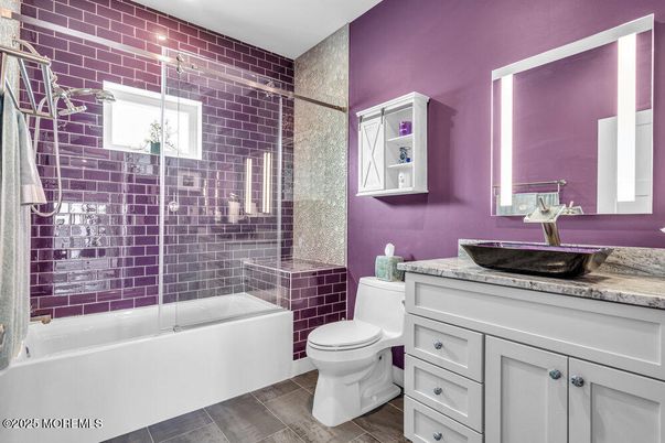 Bathroom, Glass Shower, Interior, Wood Texture Flooring