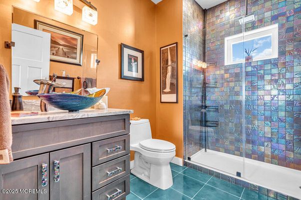 Bathroom, Glass Shower, Interior, Stone Walls