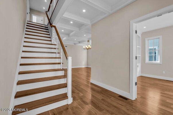 Chandelier, Interior, Recessed Lighting, Wood Texture Flooring