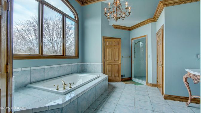 Bathroom, Chandelier, Interior