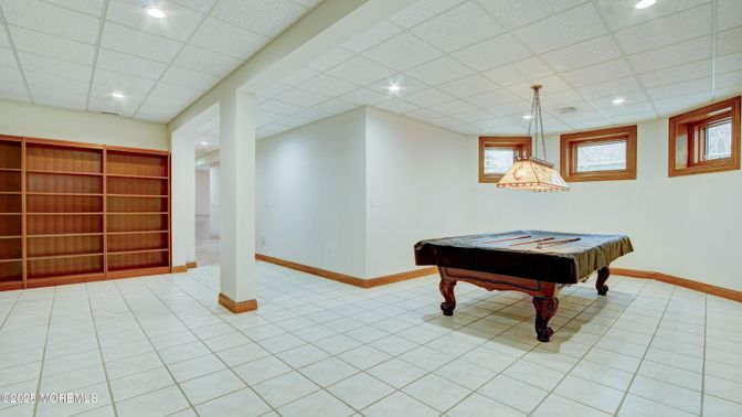 Billiard Table, Game Room, Interior, Pendant Lights, Recessed Lighting