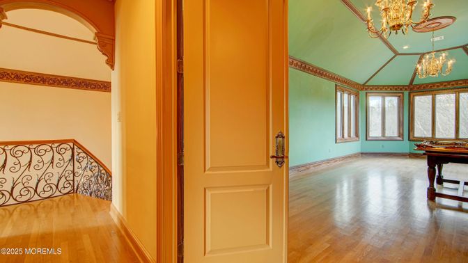 Chandelier, Interior, Wood Texture Flooring
