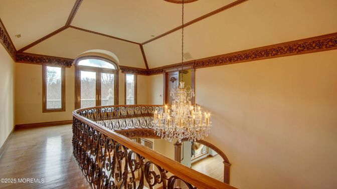 Chandelier, Interior, Wood Texture Flooring