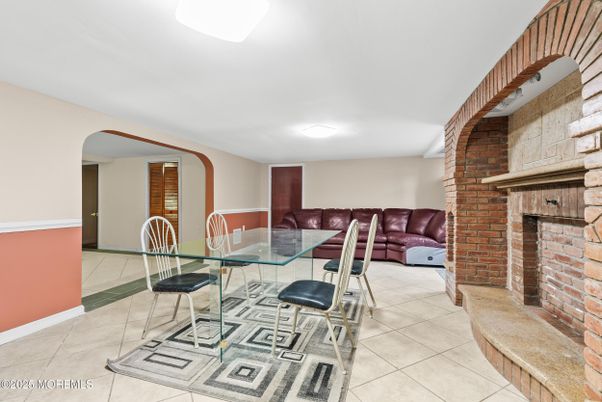 Dining room, Fireplace, Interior, Stone Walls