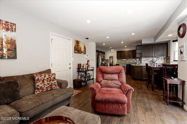 Interior, Kitchen, Living room, Recessed Lighting, Wood Texture Flooring