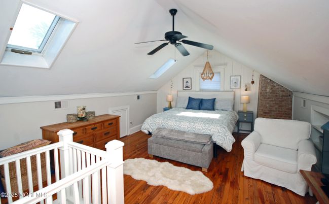 Bedroom, Interior, Stone Walls, Wood Texture Flooring