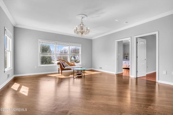 Chandelier, Empty room, Interior, Wood Texture Flooring