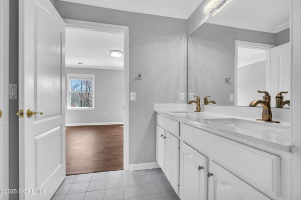Bathroom, Dual Sink Vanities, Interior, Wood Texture Flooring