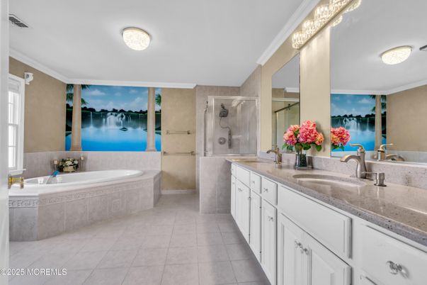 Bathroom, Dual Sink Vanities, Glass Shower, Interior