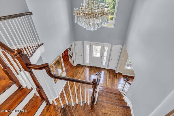 Chandelier, Interior, Wood Texture Flooring
