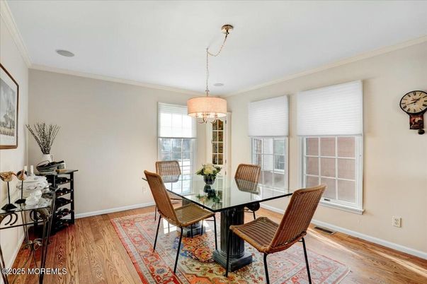 Chandelier, Dining room, Interior, Wood Texture Flooring