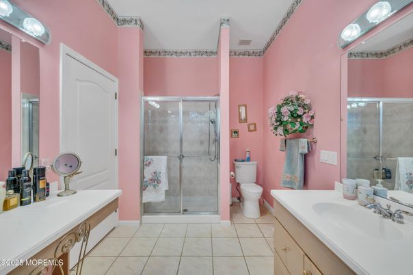 Bathroom, Dual Sink Vanities, Glass Shower, Interior