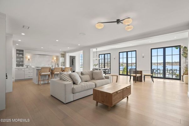 Dining room, Interior, Kitchen, Living room, Pendant Lights, Recessed Lighting, Wood Texture Flooring
