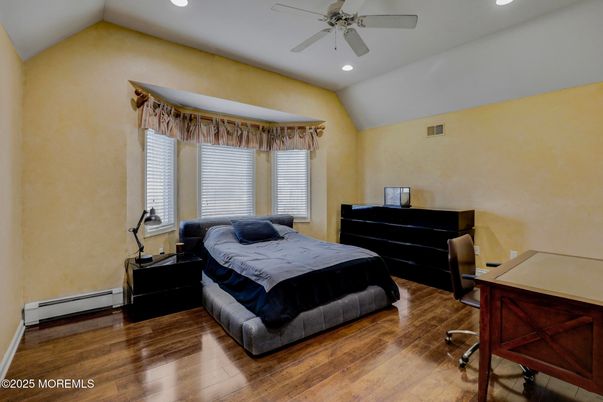 Bedroom, Home Office, Interior, Recessed Lighting, Wood Texture Flooring