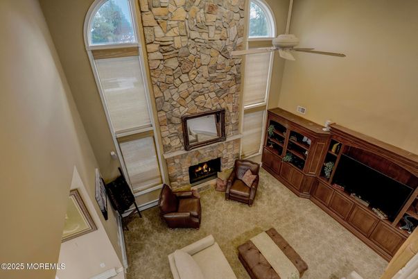 Fireplace, Interior, Living room, Stone Walls