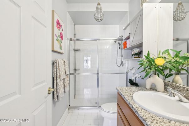 Bathroom, Glass Shower, Interior, Pendant Lights