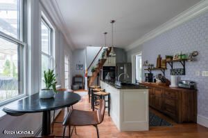 Interior, Kitchen, Pendant Lights, Stainless Steel Appliances, Wood Texture Flooring