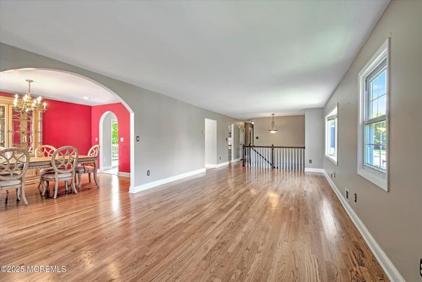 Chandelier, Dining room, Interior, Wood Texture Flooring