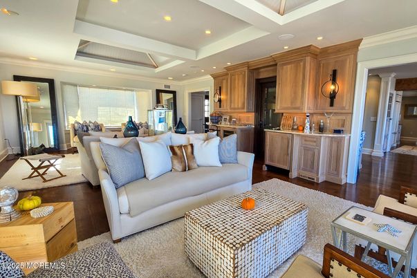 Dining room, Interior, Kitchen, Living room, Recessed Lighting, Wood Texture Flooring