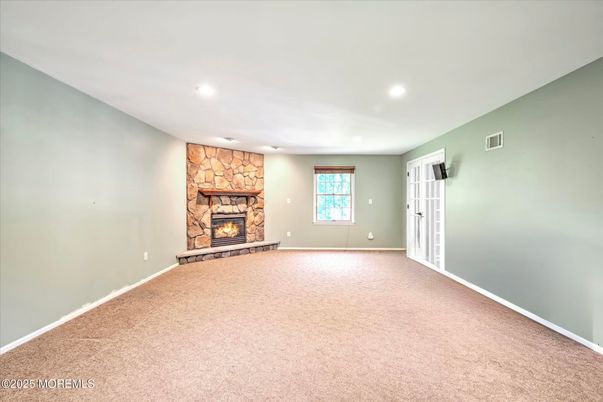 Empty room, Fireplace, Interior, Recessed Lighting