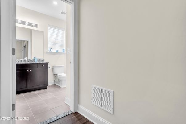 Bathroom, Interior, Recessed Lighting, Wood Texture Flooring