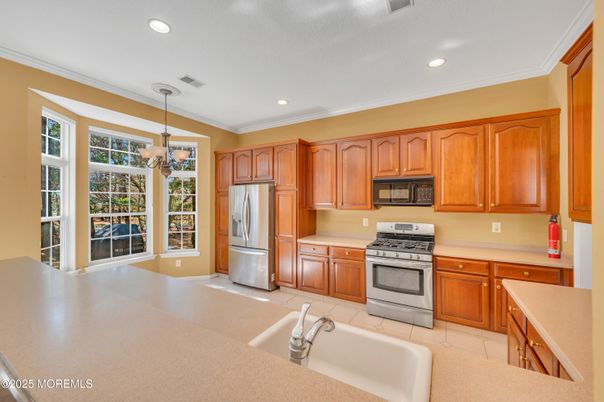 Interior, Kitchen, Pendant Lights, Recessed Lighting, Stainless Steel Appliances