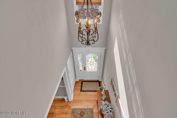 Chandelier, Interior, Wood Texture Flooring
