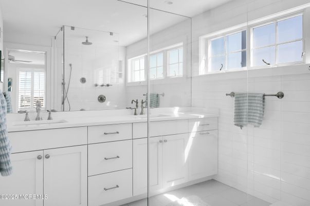 Bathroom, Dual Sink Vanities, Glass Shower, Interior