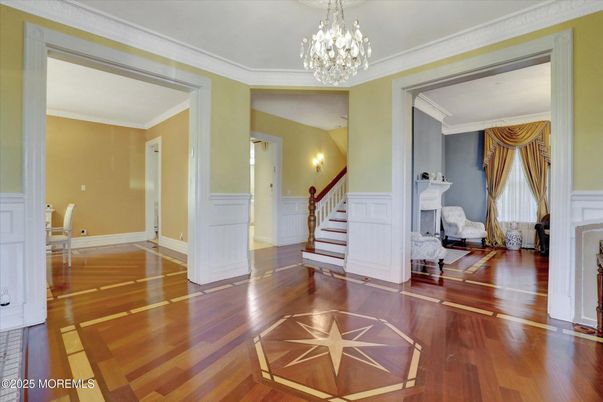 Chandelier, Fireplace, Interior, Wood Texture Flooring