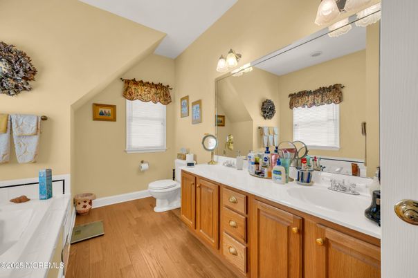 Bathroom, Dual Sink Vanities, Interior, Wood Texture Flooring