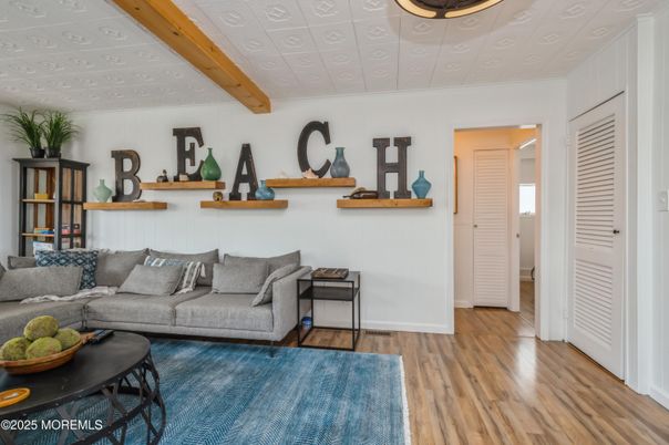Interior, Living room, Wooden Beams, Wood Texture Flooring
