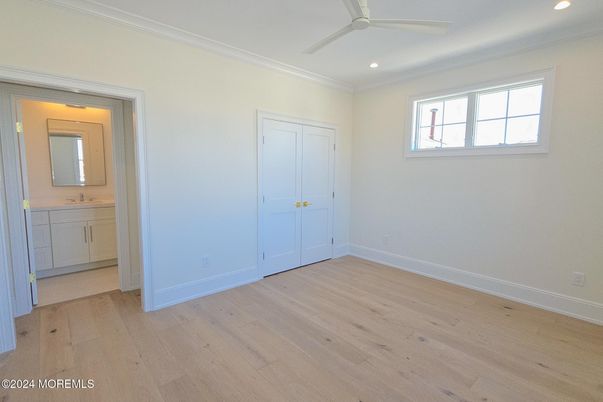 Bathroom, Empty room, Interior, Recessed Lighting, Wood Texture Flooring