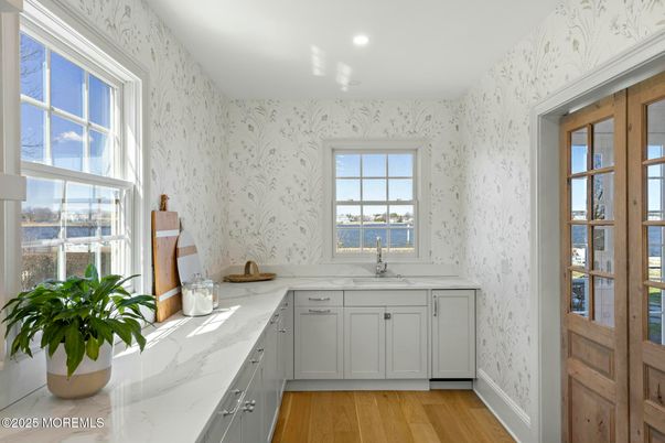 Interior, Kitchen, Recessed Lighting, Wood Texture Flooring