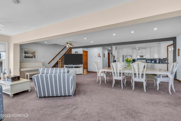 Dining room, Interior, Kitchen, Living room, Recessed Lighting