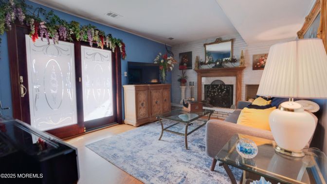 Fireplace, Interior, Living room, Wood Texture Flooring