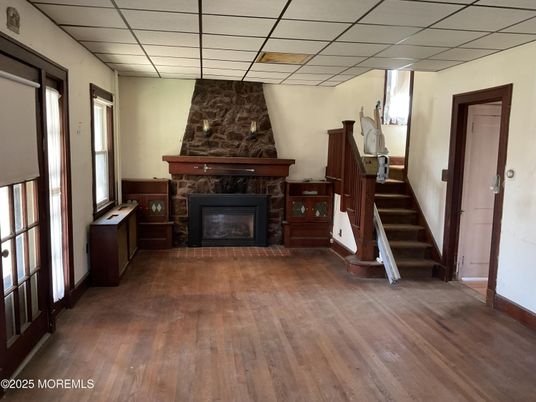Fireplace, Interior, Wood Texture Flooring