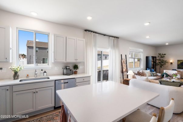 Interior, Kitchen, Living room, Recessed Lighting, Wood Texture Flooring