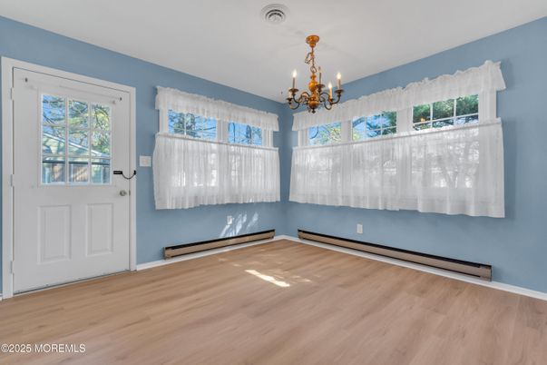 Chandelier, Empty room, Interior, Wood Texture Flooring