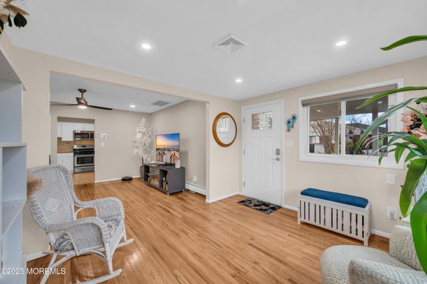 Interior, Kitchen, Recessed Lighting, Wood Texture Flooring